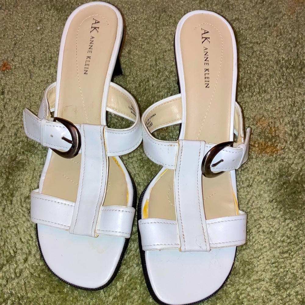 White Anne Klein heeled sandals